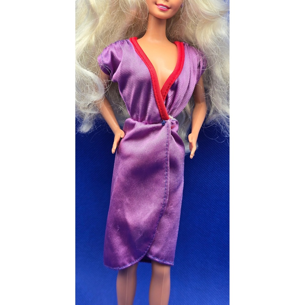 Vintage 1984 Barbie Fashion Fun #2092 Dress Purple with Red Trim Mattel 80s